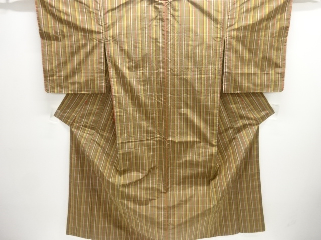 格子織り出し米沢紬着物